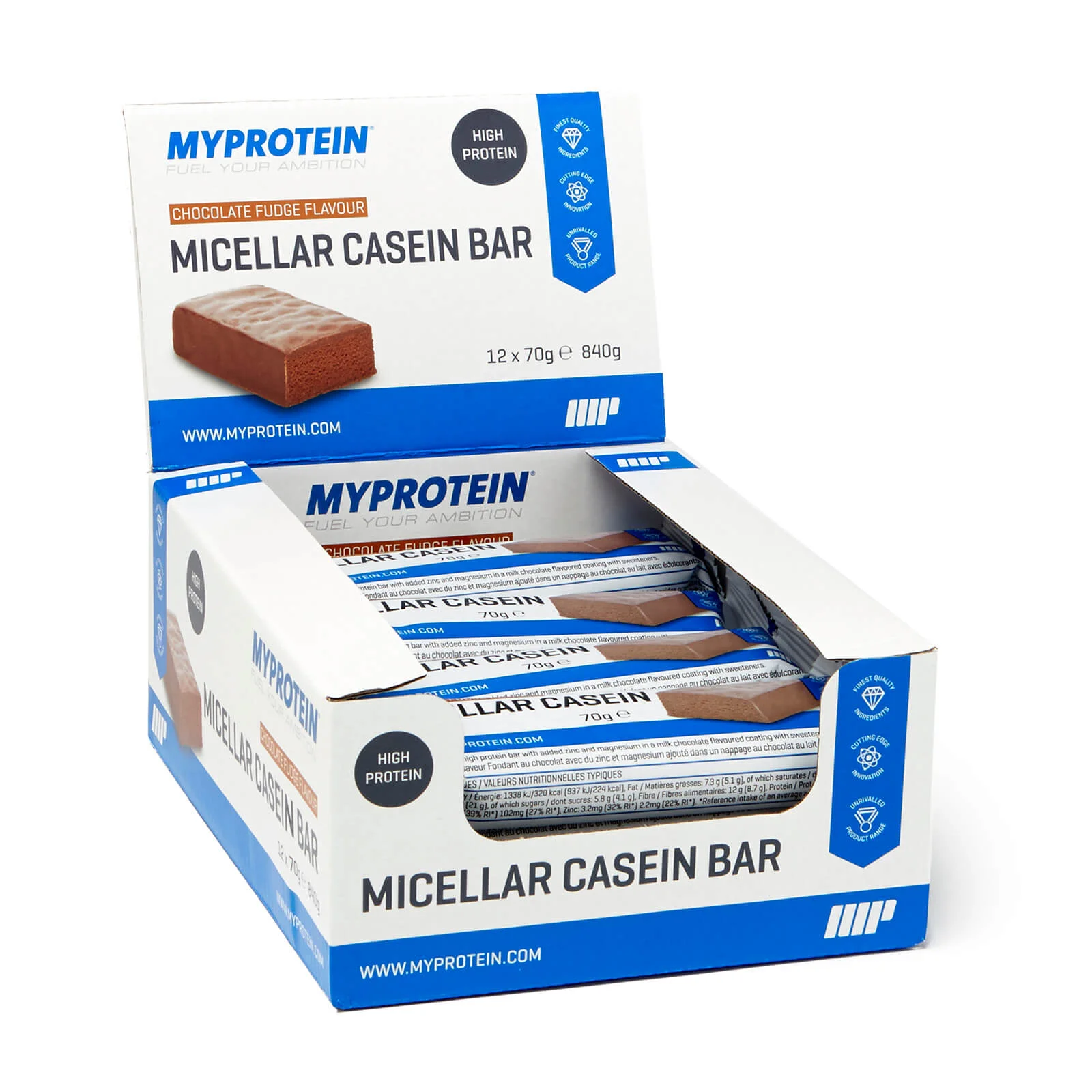 Kazein Proteinska Pločica Sa Sporim Otpuštanjem - 12 x 70g - Chocolate Fudge Fotografija 1