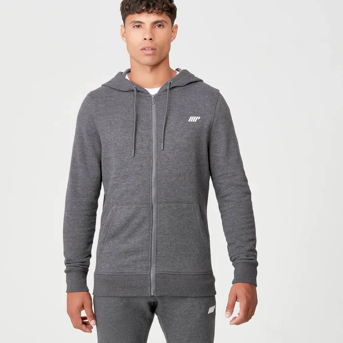Tru-Fit majica s kapuljačom na kopčanje - Tamno siva