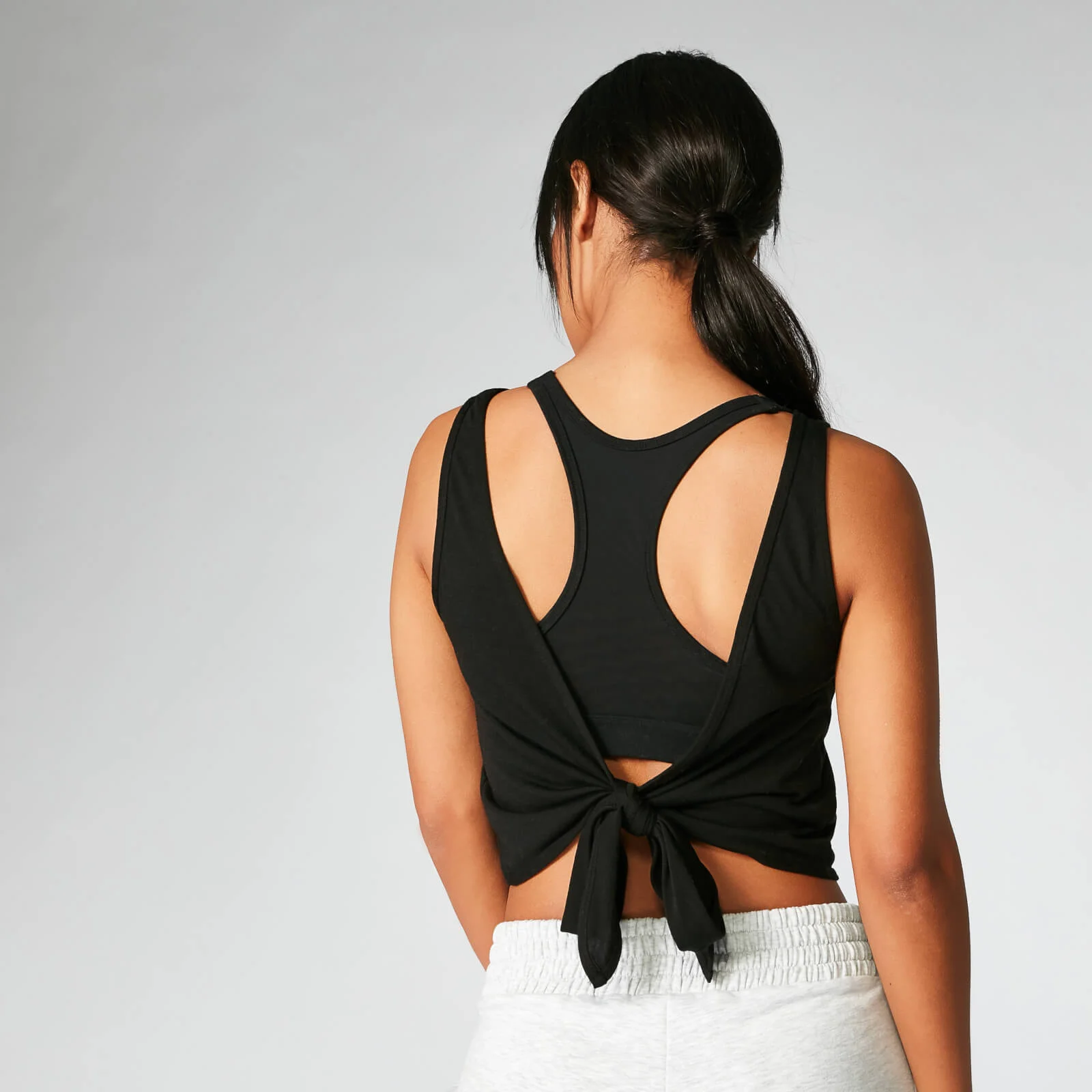 Tie-Up majica bez rukava - Crna - XS Fotografija 1