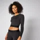 Inspire Seamless crop majica - Crna