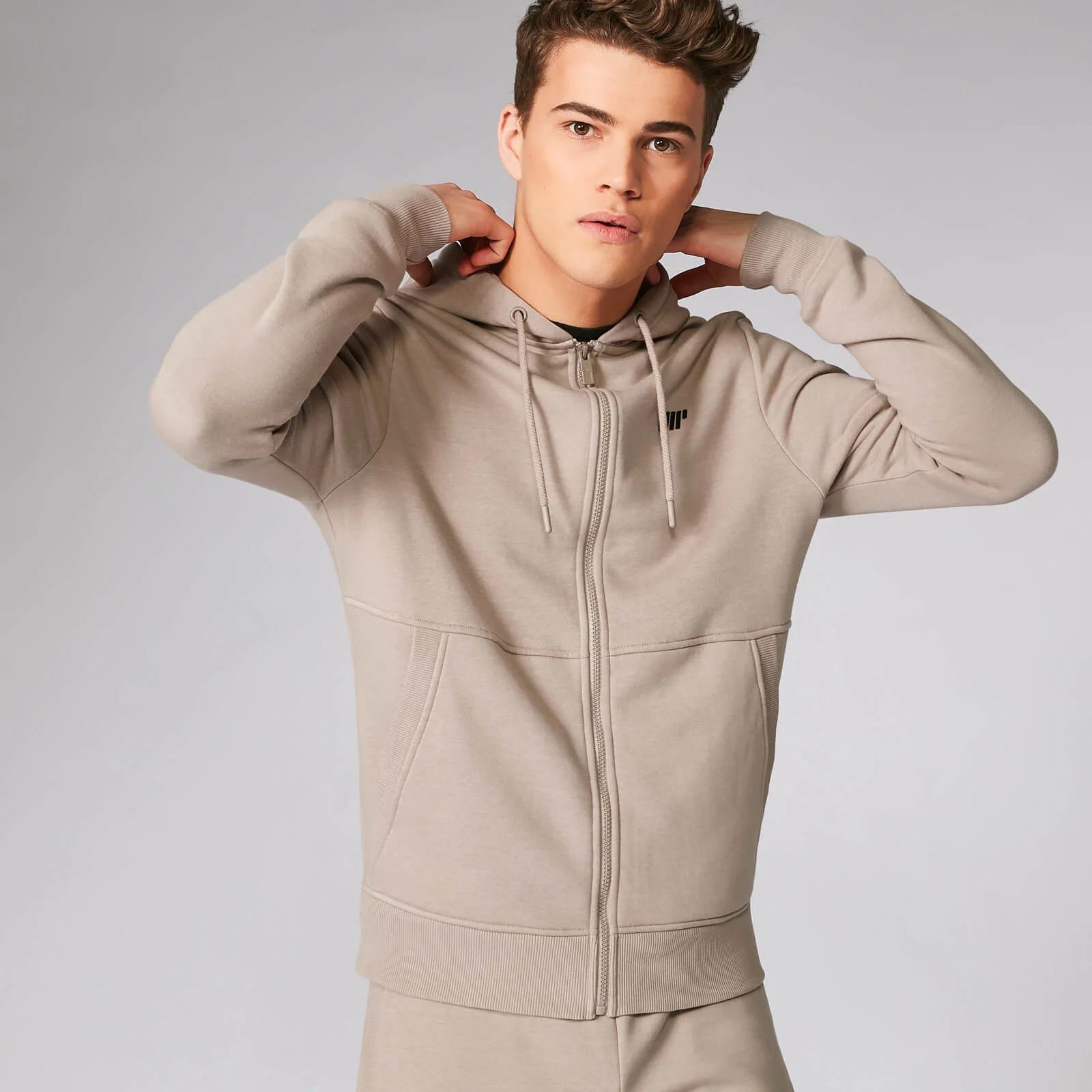 Tru-Fit Zip Up majica s kapuljačom 2.0 - Bež - XS Fotografija 1