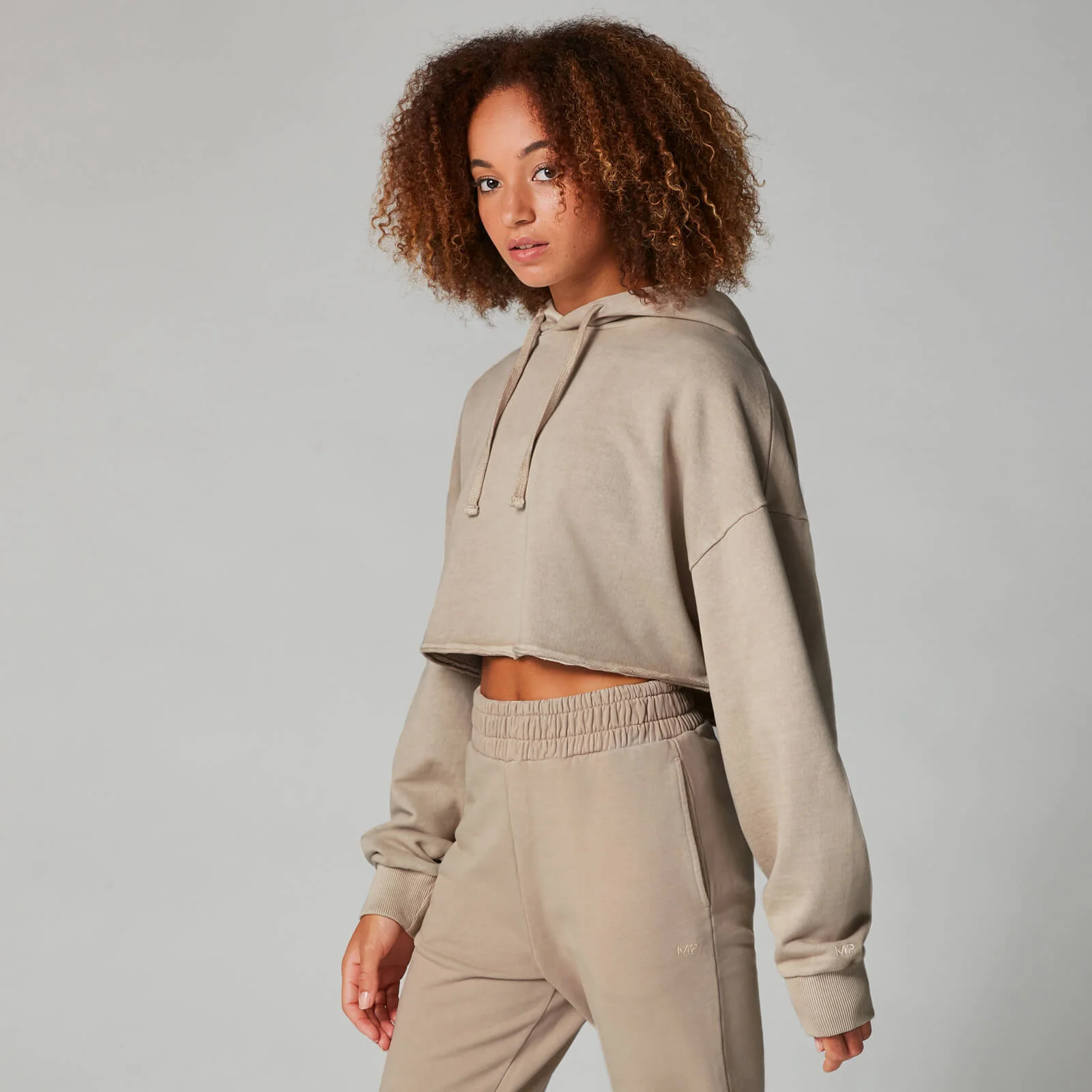 Myprotein Washed Cropped Hoodie - Sesame - XS Fotografija 1