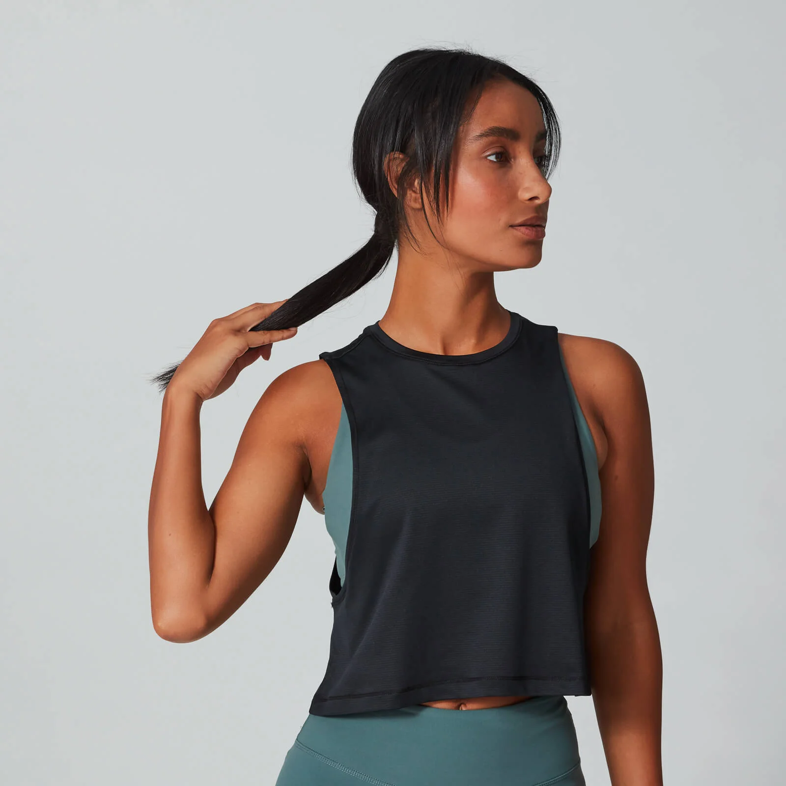Train Drop Armhole crop majica - Crna - XS Fotografija 1