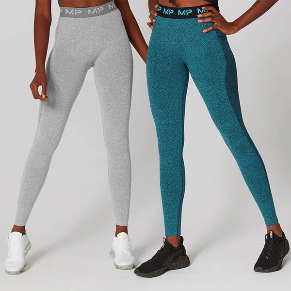 MP Women's Black Friday Limited Edition Curve Leggings - Silver/Lagoon (2 Pack) - XS Fotografija 1