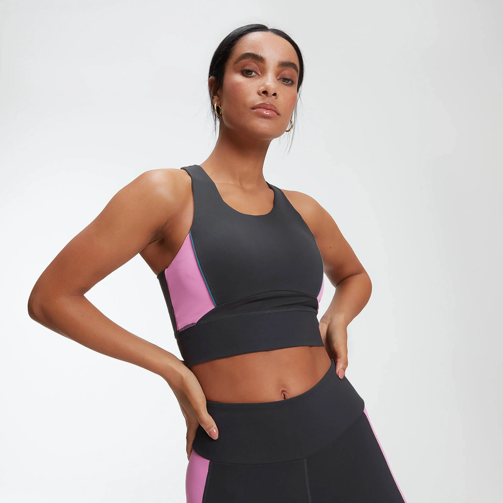 MP Women's Power Longline Crop Top - Slate - XS Fotografija 1