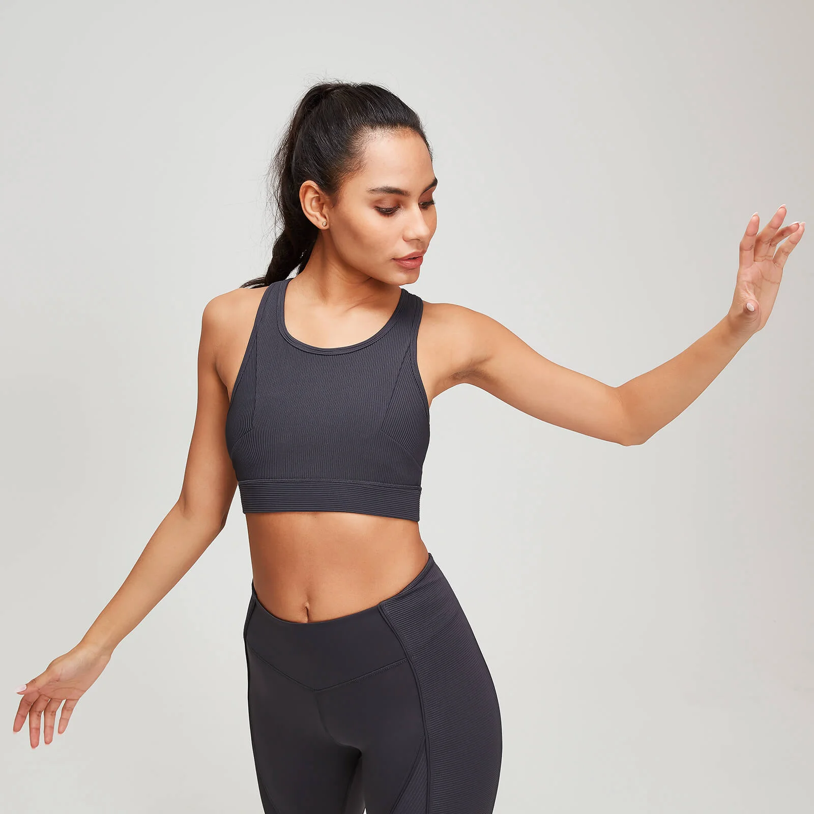 MP Women's Textured Training Sports Bra - Slate - XS Fotografija 1