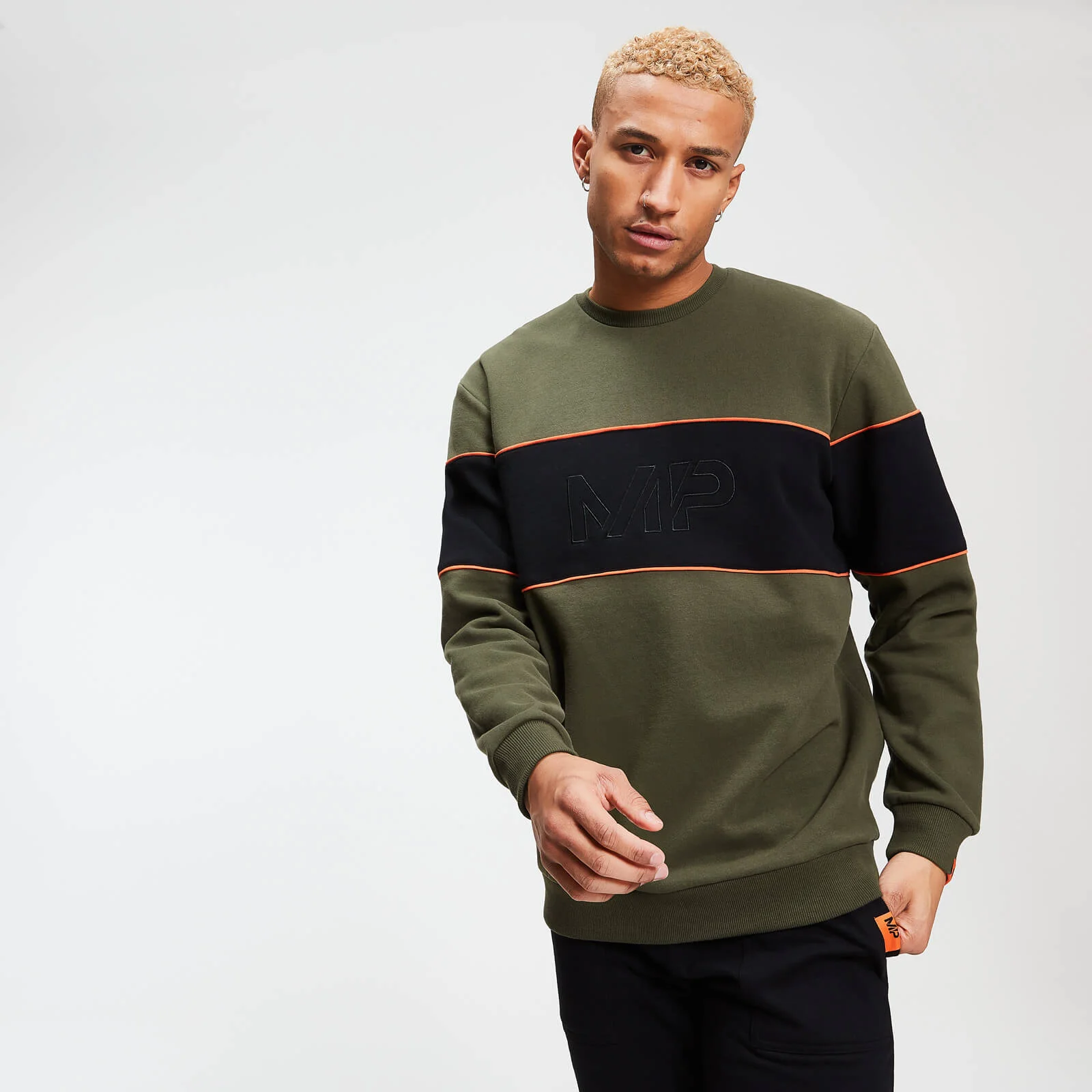 MP Men's Rest Day Stripe Sweatshirt - Army Green - XS Fotografija 1