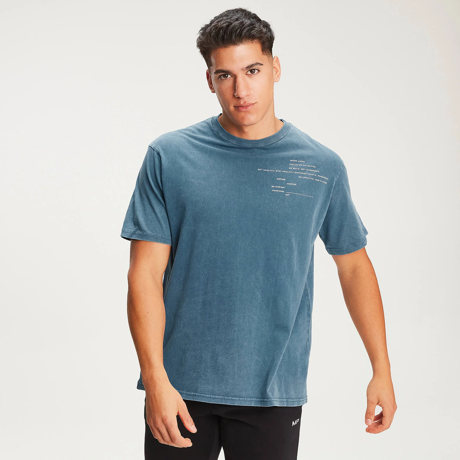 MP Men’s Rest Day Staggered Slogan T-Shirt - Bluejay - XS Fotografija 1