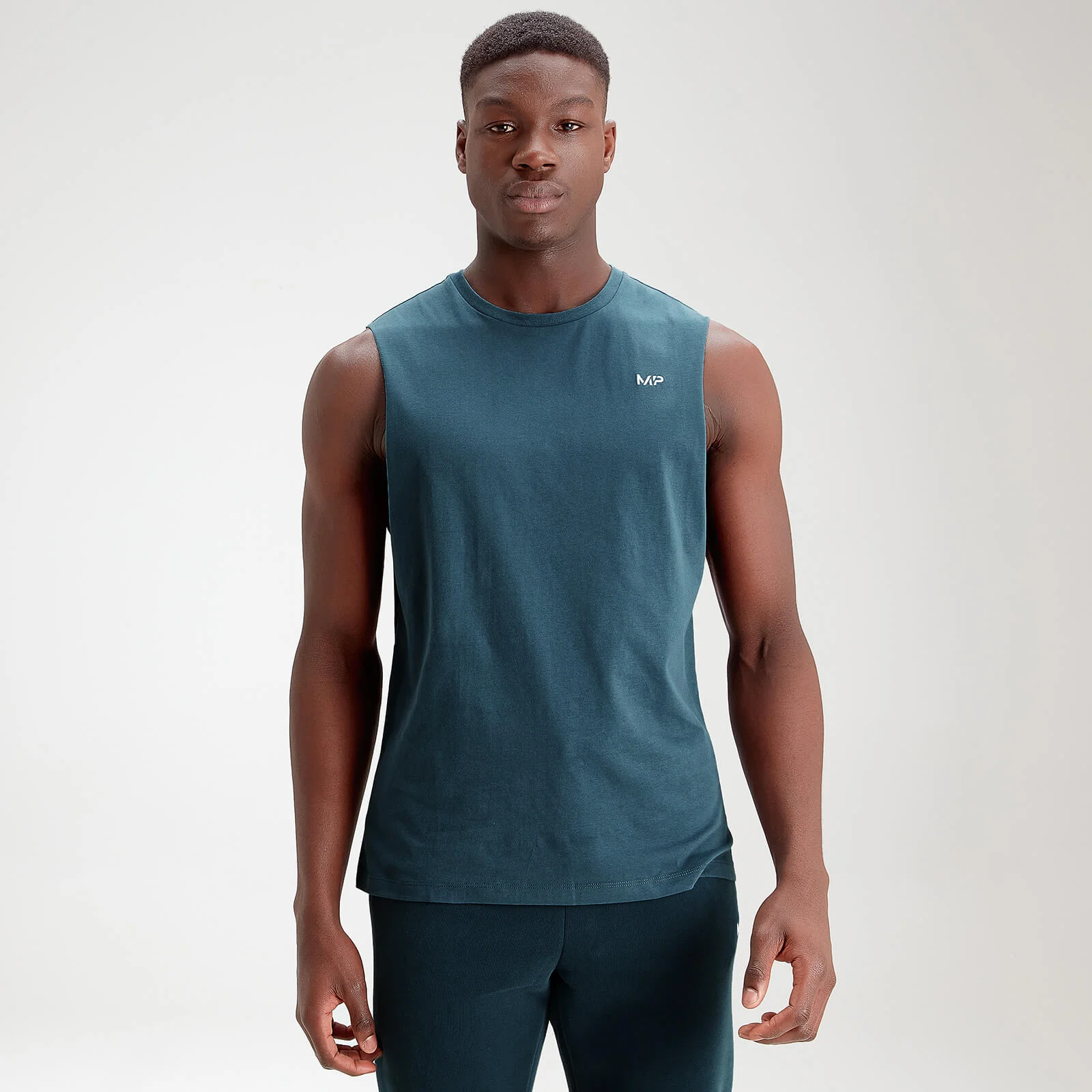 MP Men's Essentials Drop Armhole Tank - Deep Sea Blue - XXS Fotografija 1
