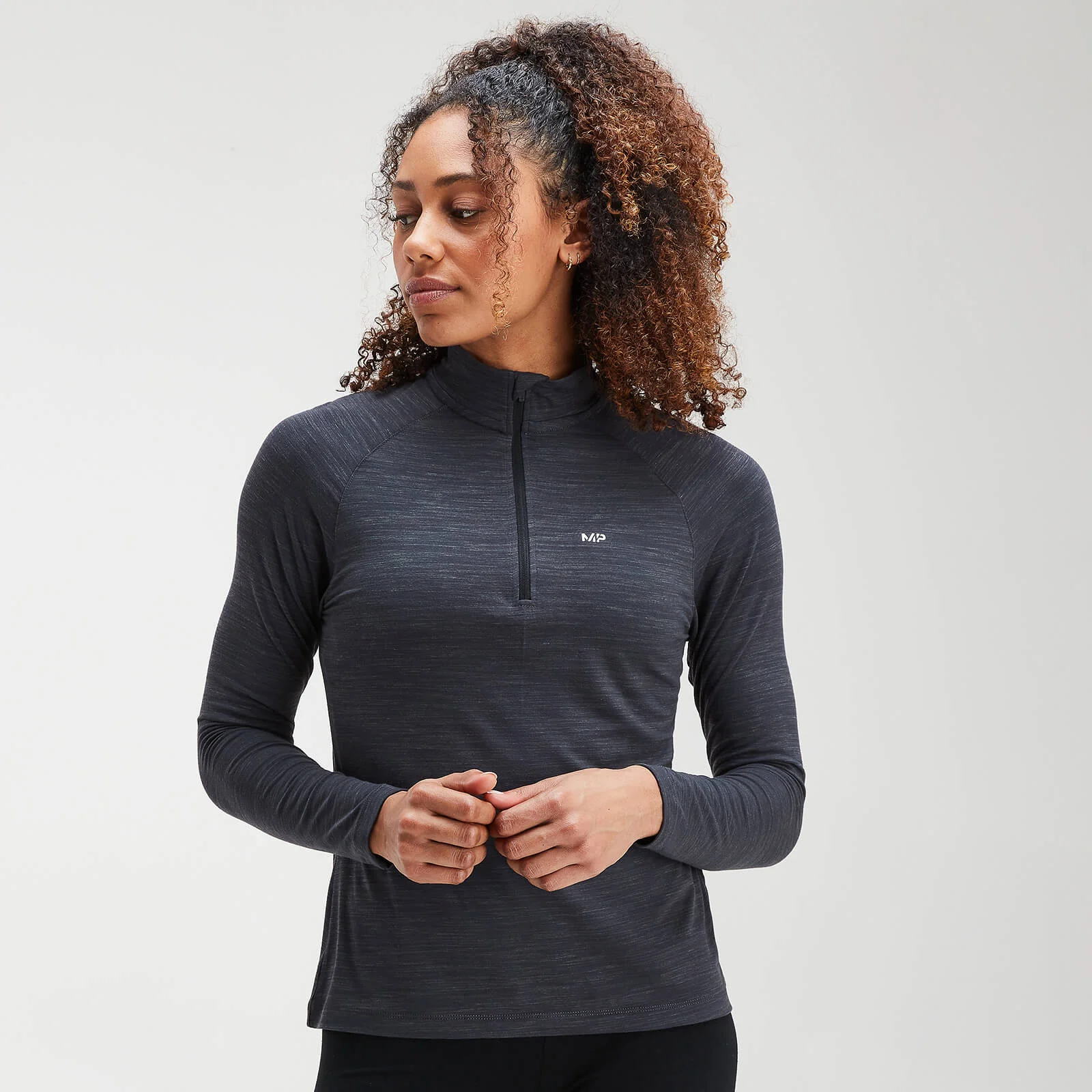 MP Women's Performance Zip Training Top- Black/Charcoal lapor - XS Fotografija 1