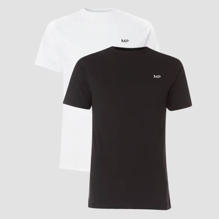 MP muška majica Essentials (2 paketa) - Black/White