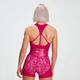 MP ženski prilagodljivi sportski grudnjak s teksturom - virtualno ružičasti