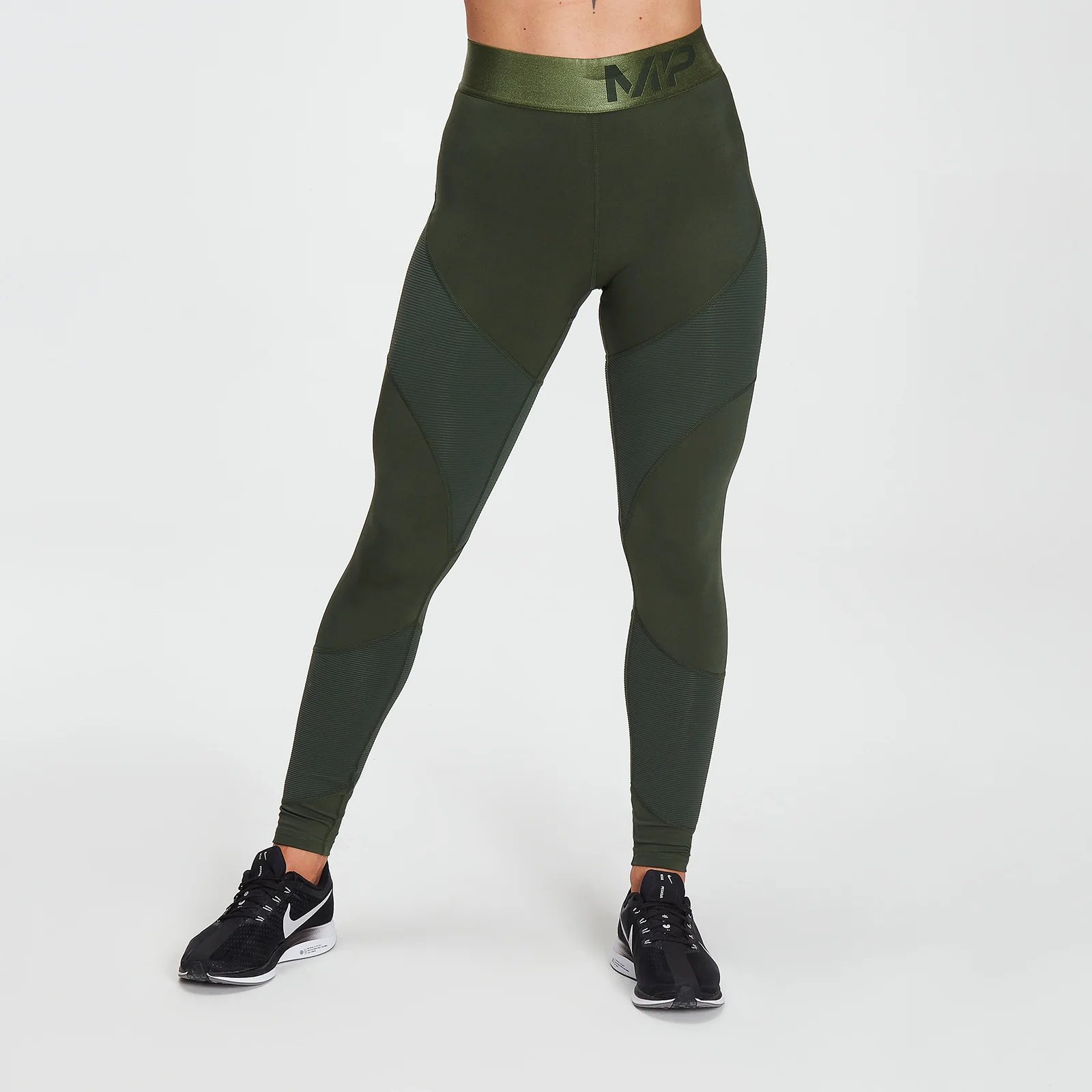 MP Women's Textured Leggings- Dark Green - XXS Fotografija 1