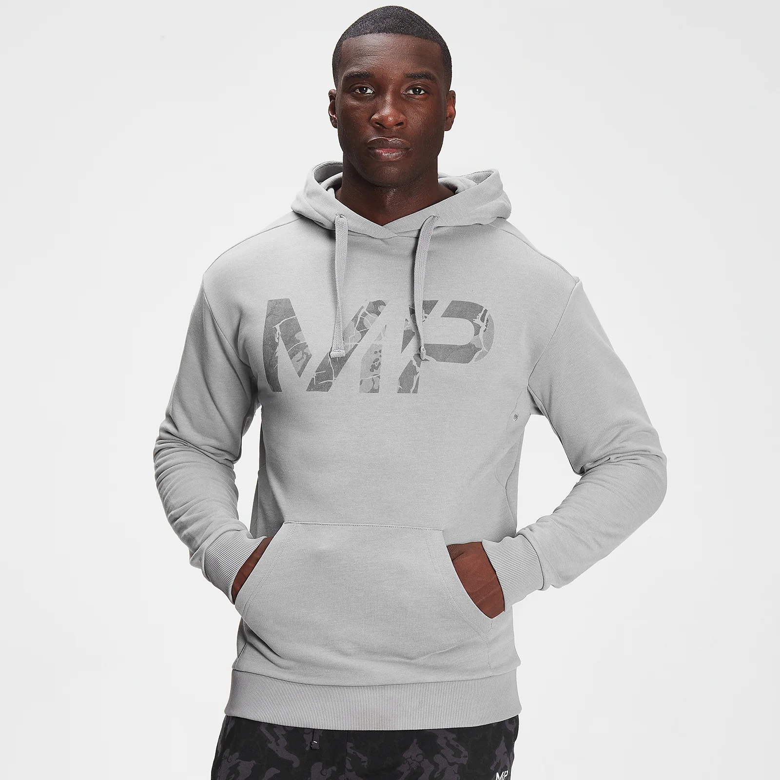 MP Men's Adapt Tonal Camo Hoodie- Storm Grey Marl - XXS Fotografija 1