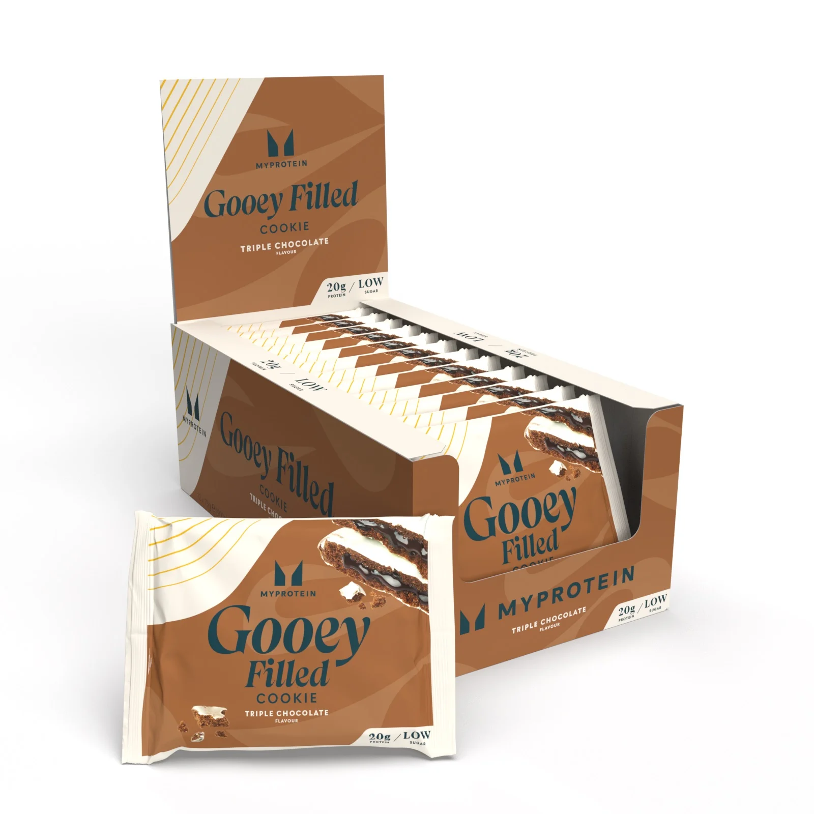Pečeni Proteinski Kolačić - 12 x 75g - Triple Chocolate (Gooey Filled) Fotografija 1