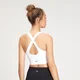 MP Ženski bešavni sportski grudnjak s križnim naramenicama – bijeli