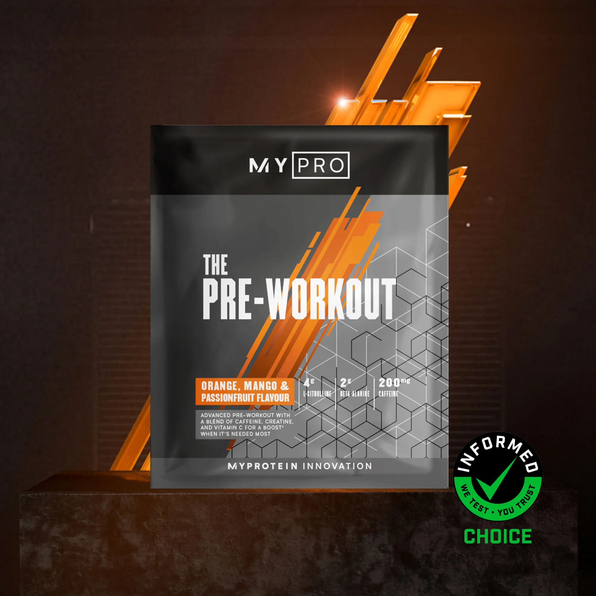THE Pre-Workout (Sample) - 14g - Naranča - Mango - Marakuja Fotografija 1