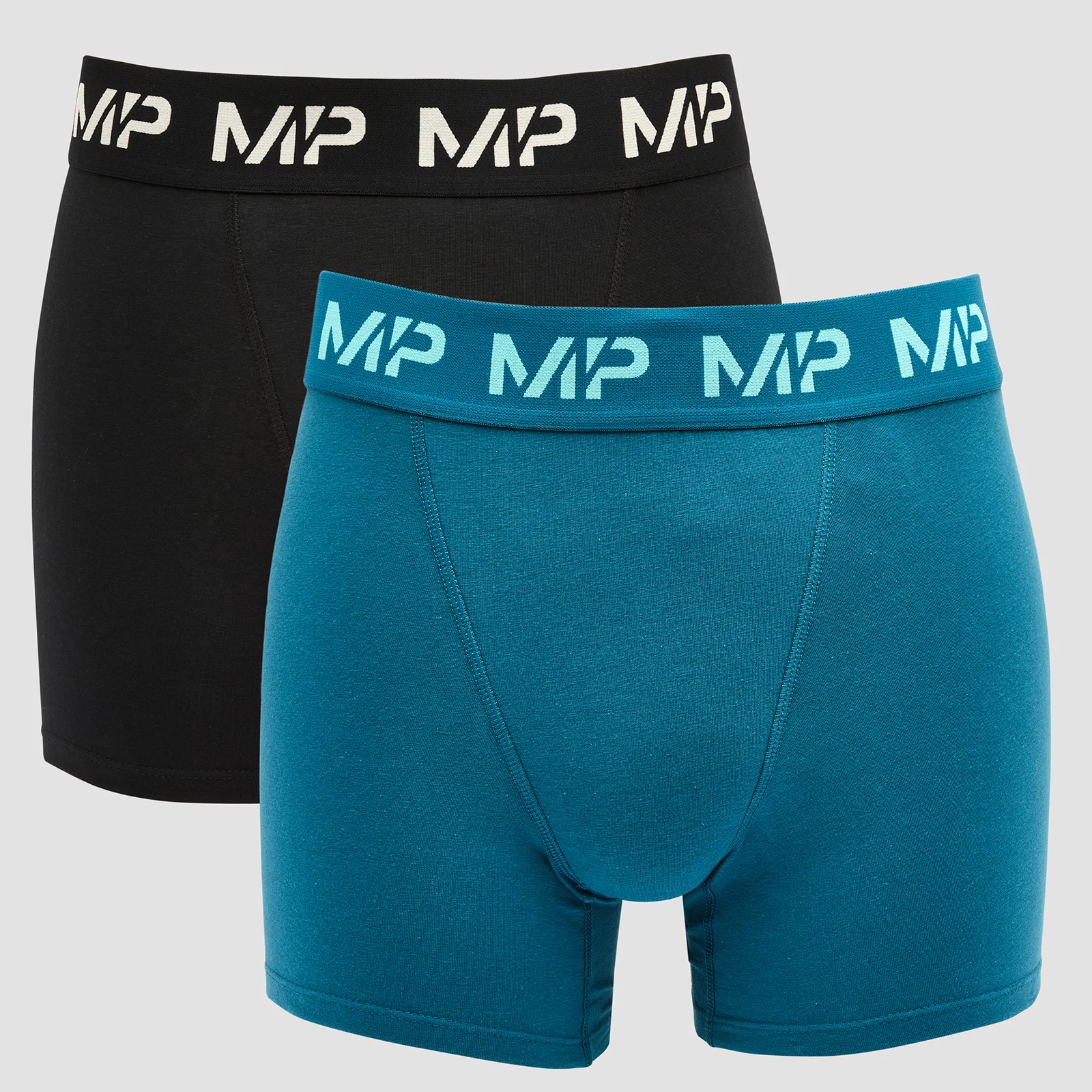 MP Men's Limited Edition Impact Essentials Boxers (2 Pack) - Black/Teal - XXS Fotografija 1