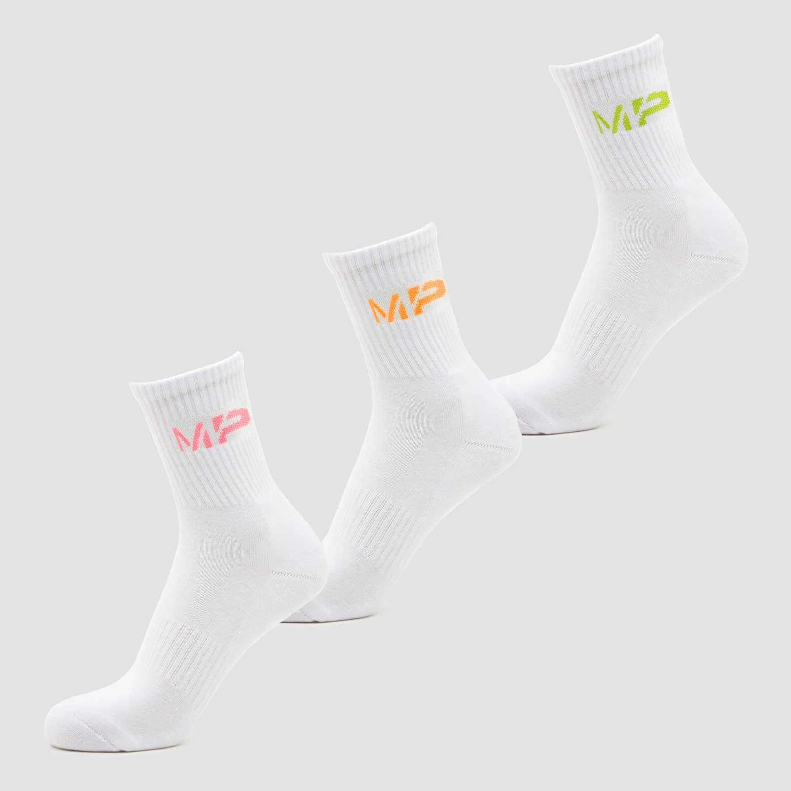MP Men's Neon MP Logo Crew Socks (3 Pack) Orange/Lime/Rose - UK 6-8 Fotografija 1