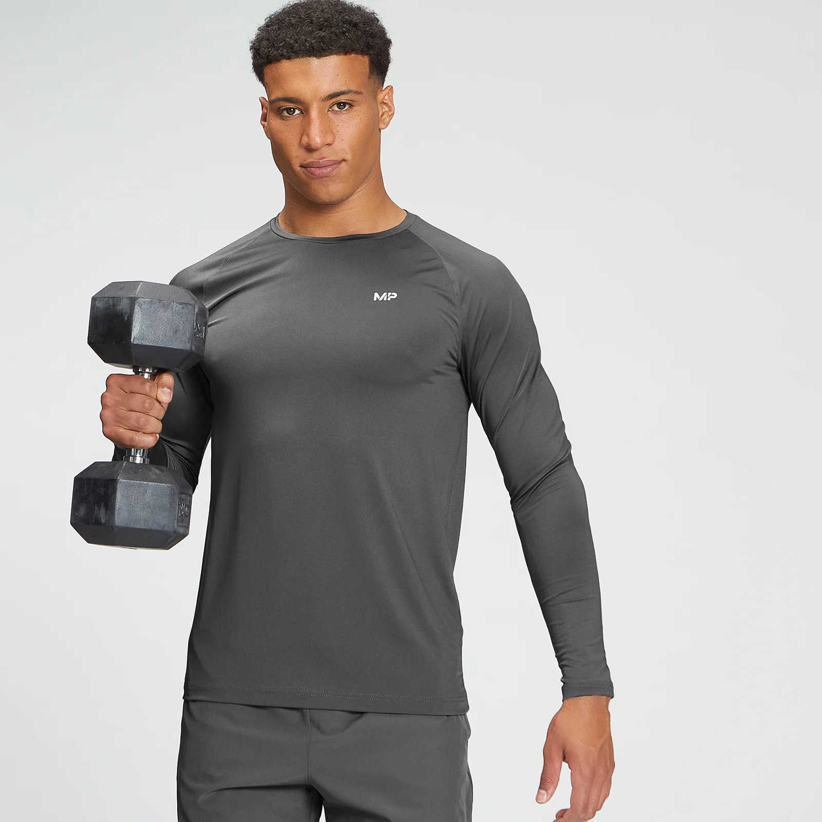 MP Men's Tempo Graphic Long Sleeve Top - Carbon - XXS Fotografija 1