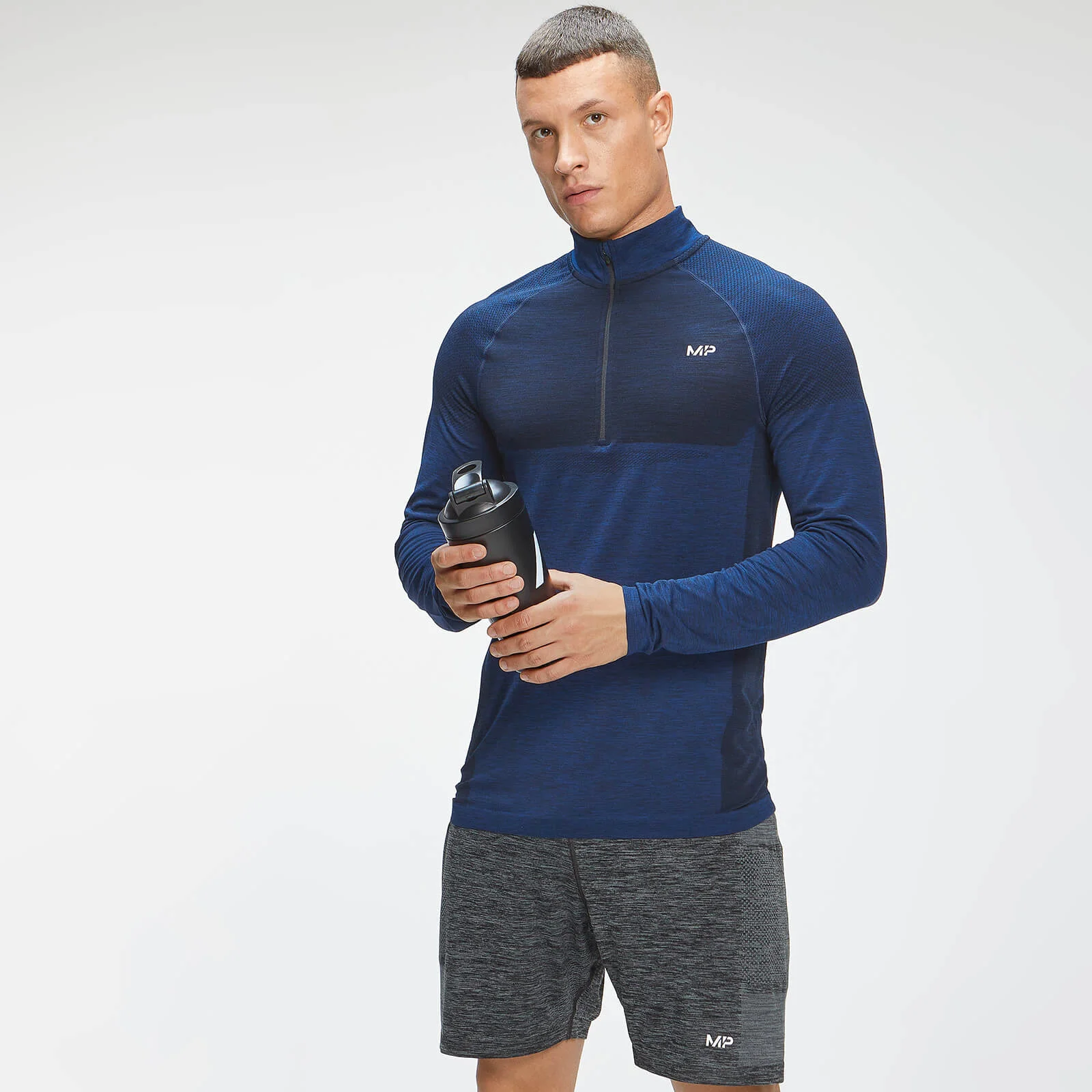MP Men's Essential Bešavne 1/4 Top s patentnim zatvaračem - intenzivno plavi lapor - XXS Fotografija 1