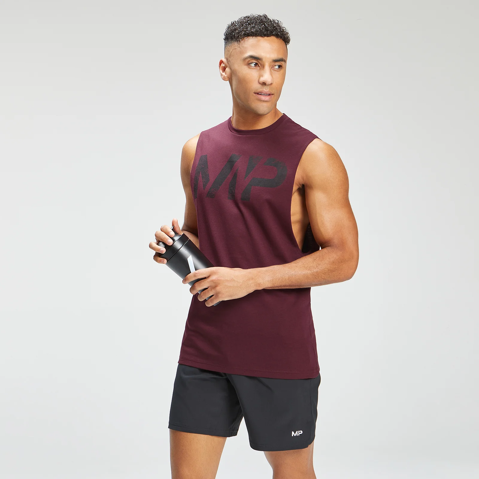 MP Men's Adapt Grit Graphic Drop Armhole Tank - Merlot Marl - XXS Fotografija 1