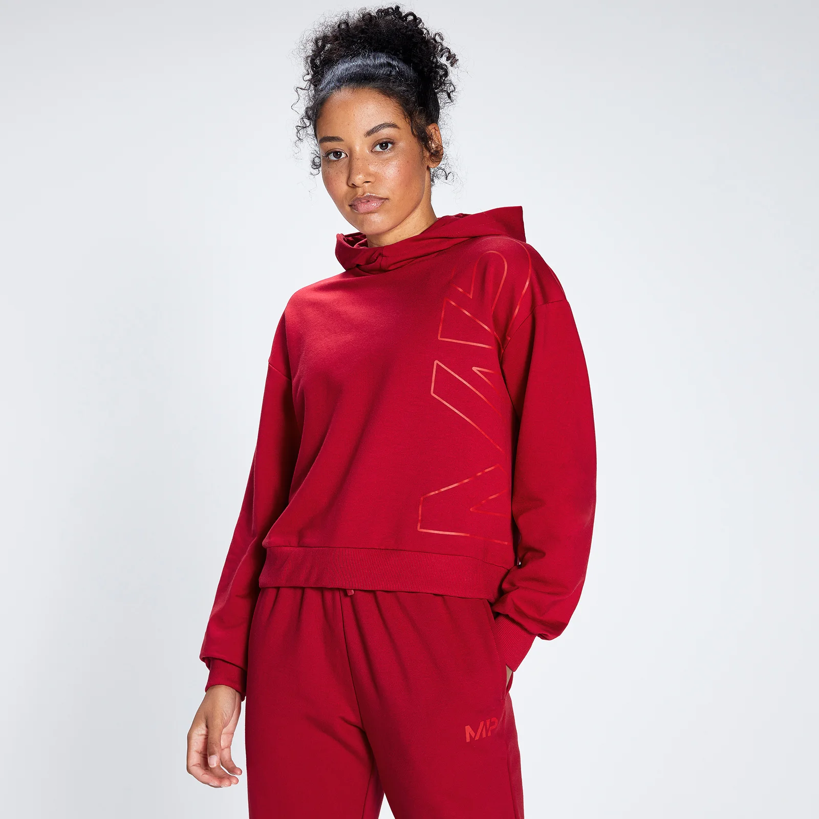 MP Women's Engage Bold Graphic Hoodie - Wine/Danger - XXS Fotografija 1