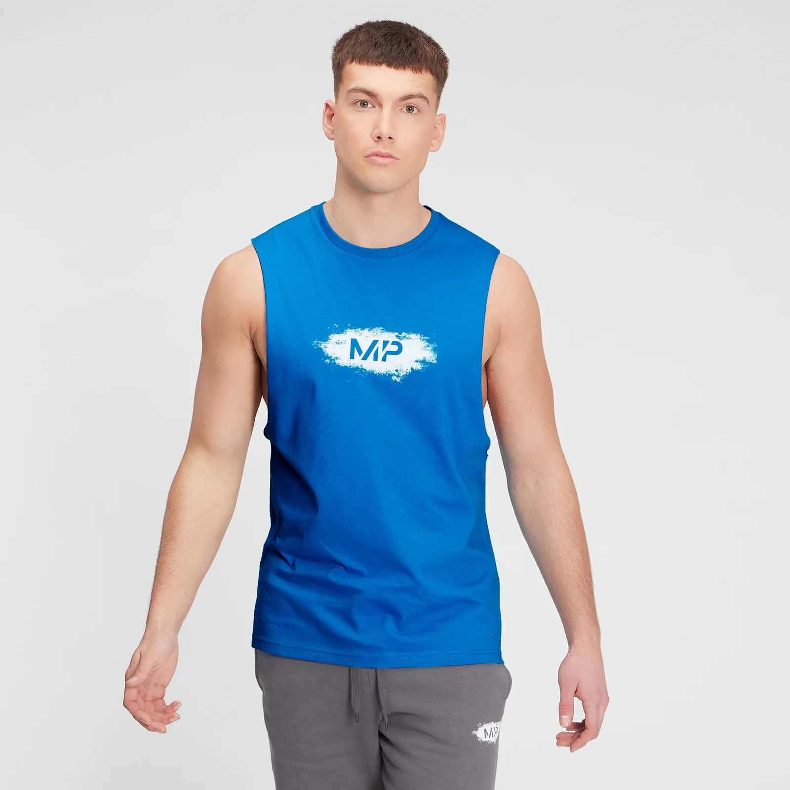 MP Men's Chalk Graphic Tank Top - Aqua - XXS Fotografija 1