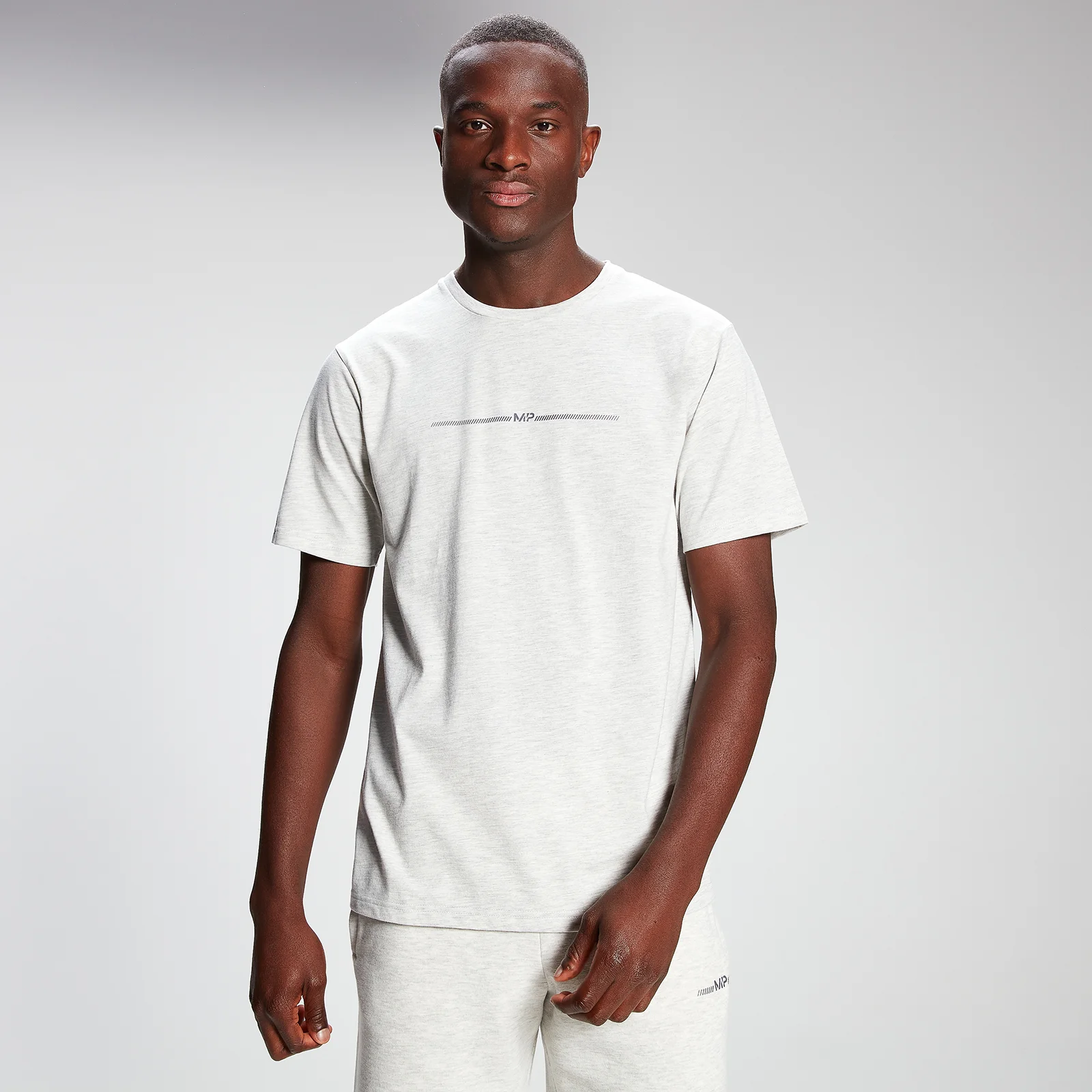 MP Men's Mini Mark Graphic Short Sleeve T-Shirt - Light Grey Marl - XXS Fotografija 1