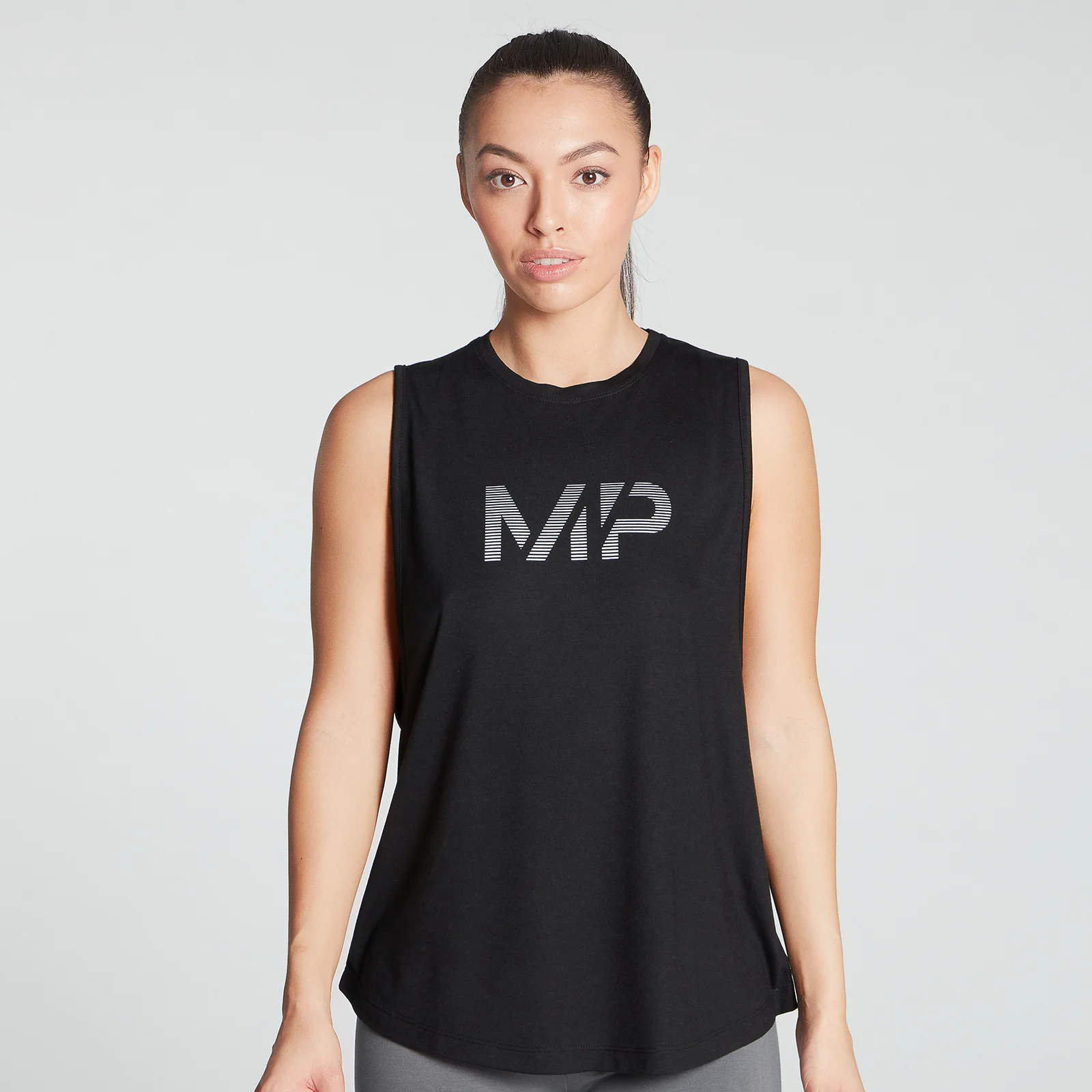MP Women's Gradient Line Graphic Drop Armhole Vest - Black - XXS Fotografija 1