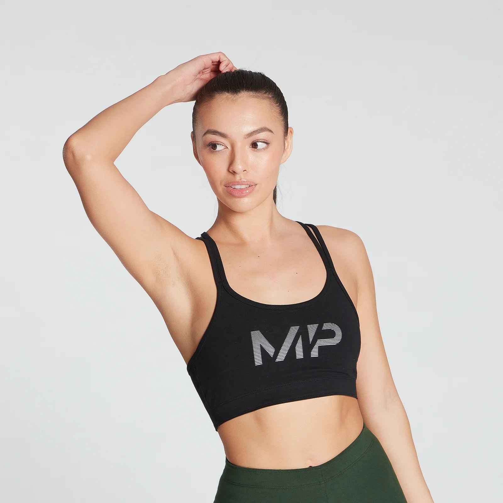 MP Women's Gradient Line Graphic Sports Bra - Black - XXS Fotografija 1
