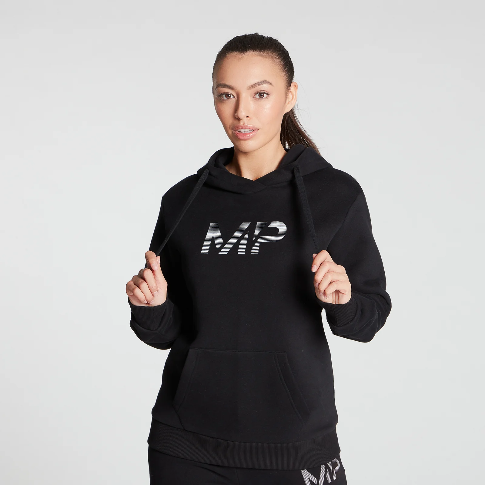 MP Women's Gradient Line Graphic Hoodie - Black - XXS Fotografija 1