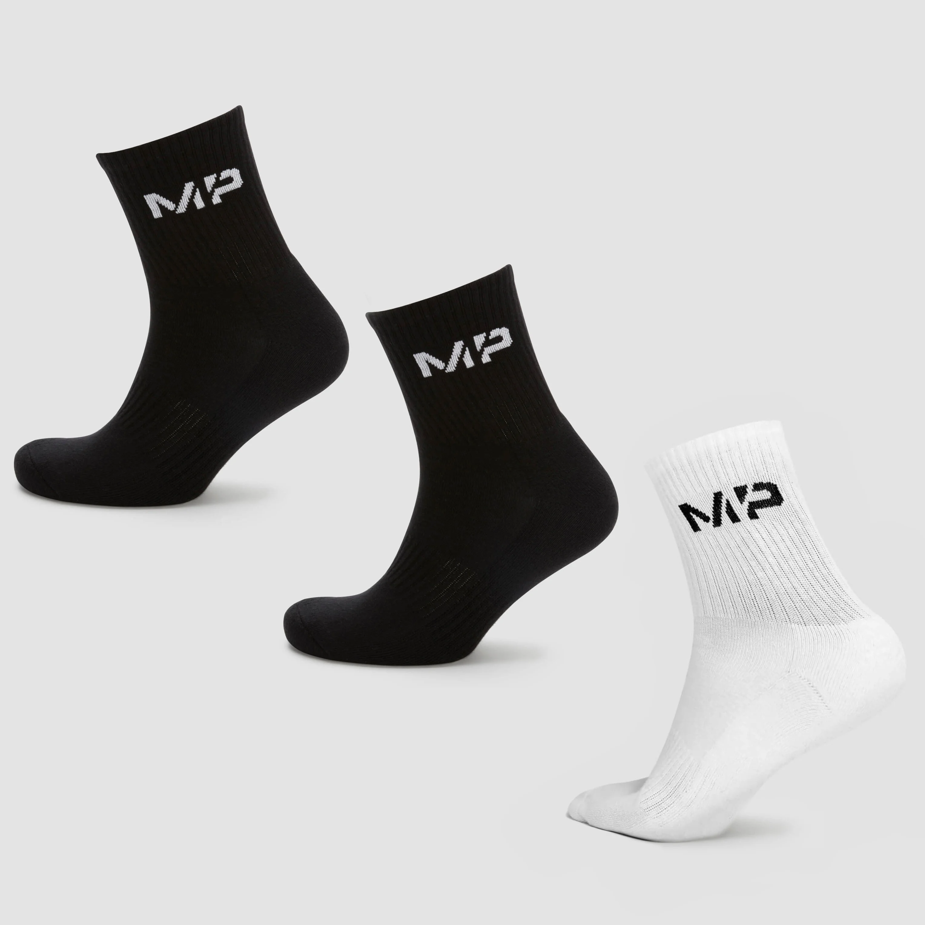 MP Women's Crew Socks (3 Pack) - Black/White - UK 3-6 Fotografija 1