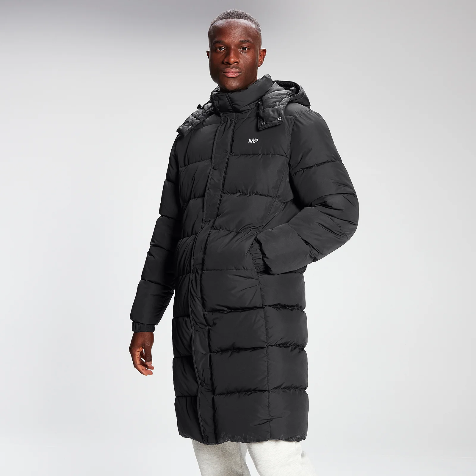 MP Men's Long Puffer Jacket - Black - XXS Fotografija 1