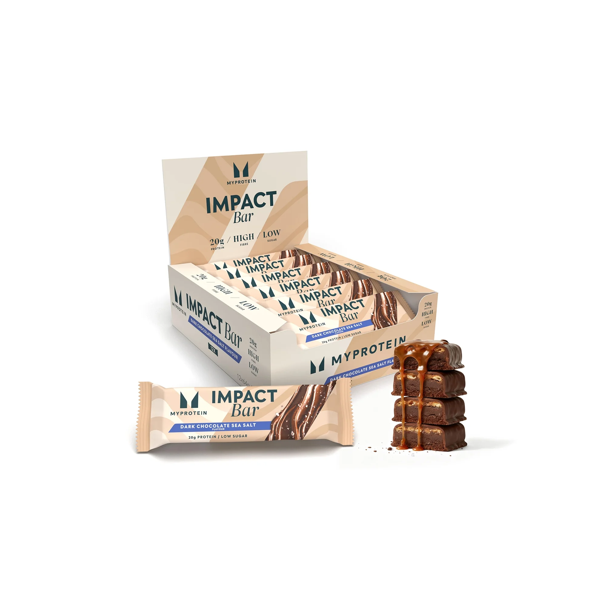 Pločica Impact Protein - 12 x 64g - Tamna Čokolada s Morskom Soli Fotografija 1