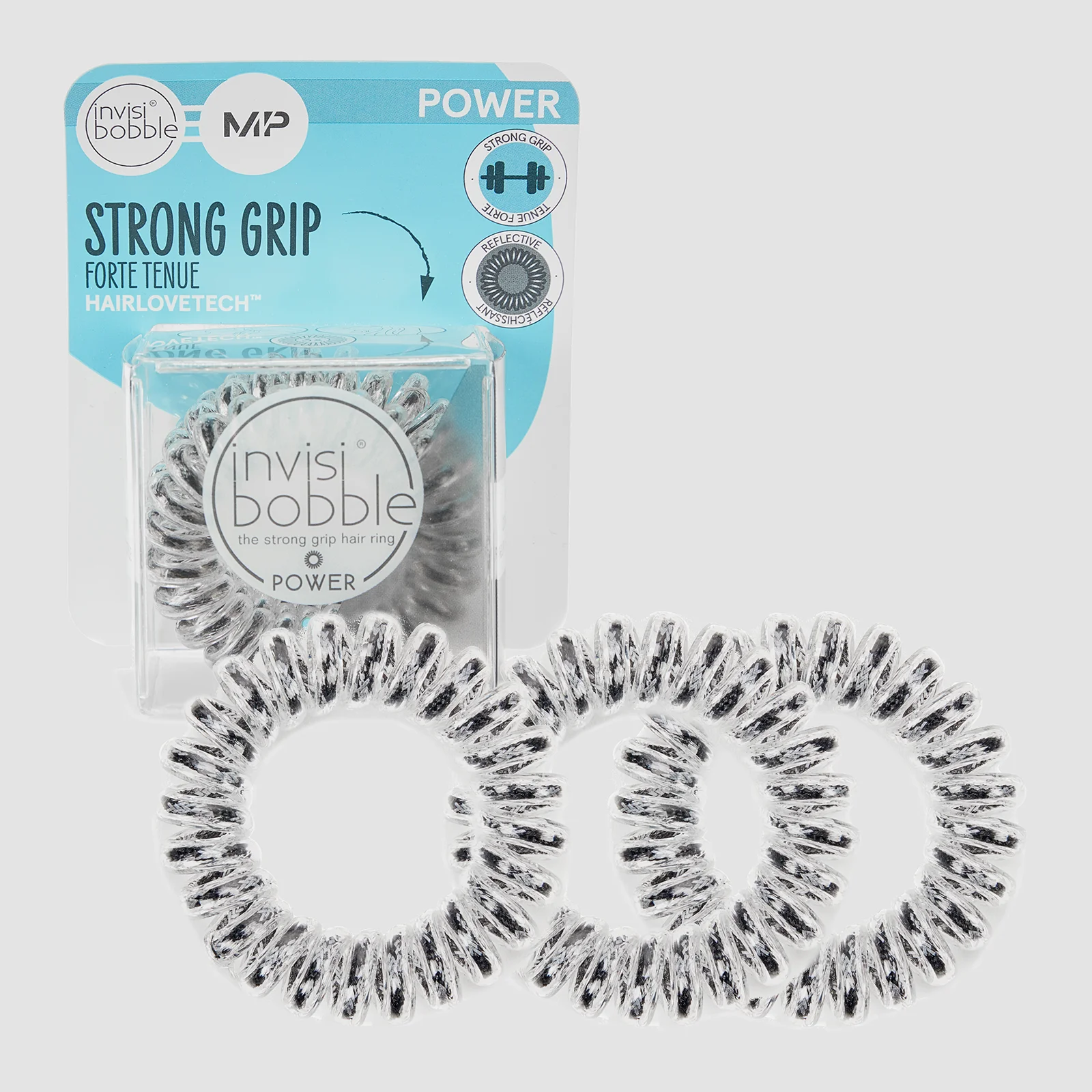 MP X Invisibobble® Power Reflective – crna – 3 PAK Fotografija 1