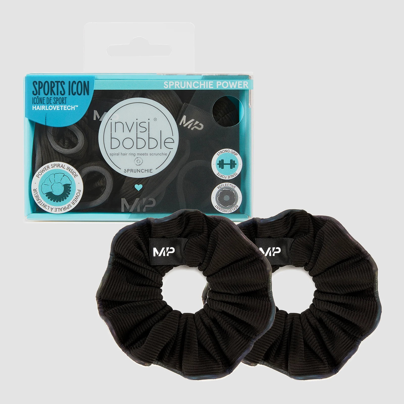 MP X Invisibobble® Reflective Power gumica za kosu – crna – 2 PAK Fotografija 1