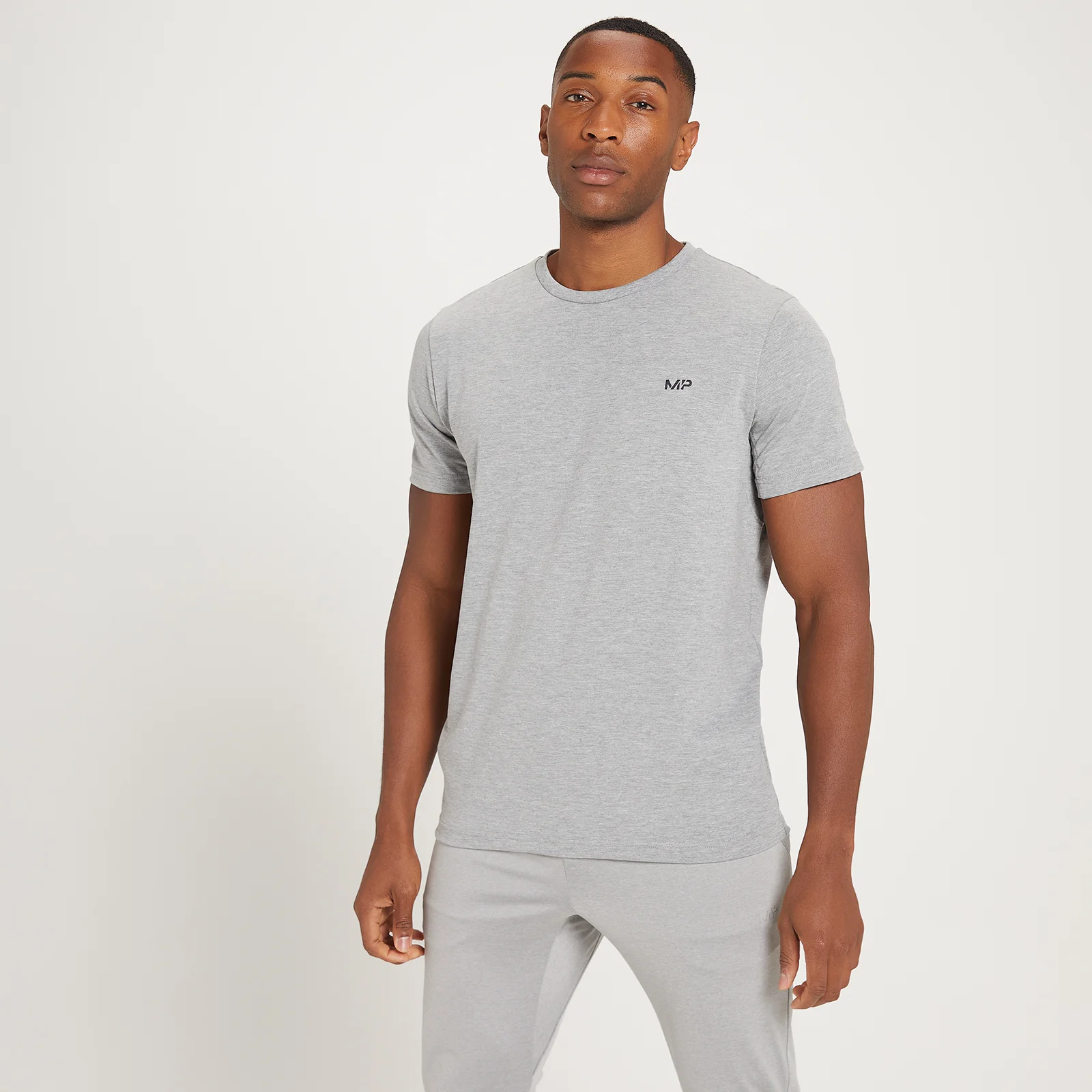 MP muška majica kratkih rukava Adapt Drirelease sa zrnatim otiskom – Storm Grey Marl - XXS Fotografija 1