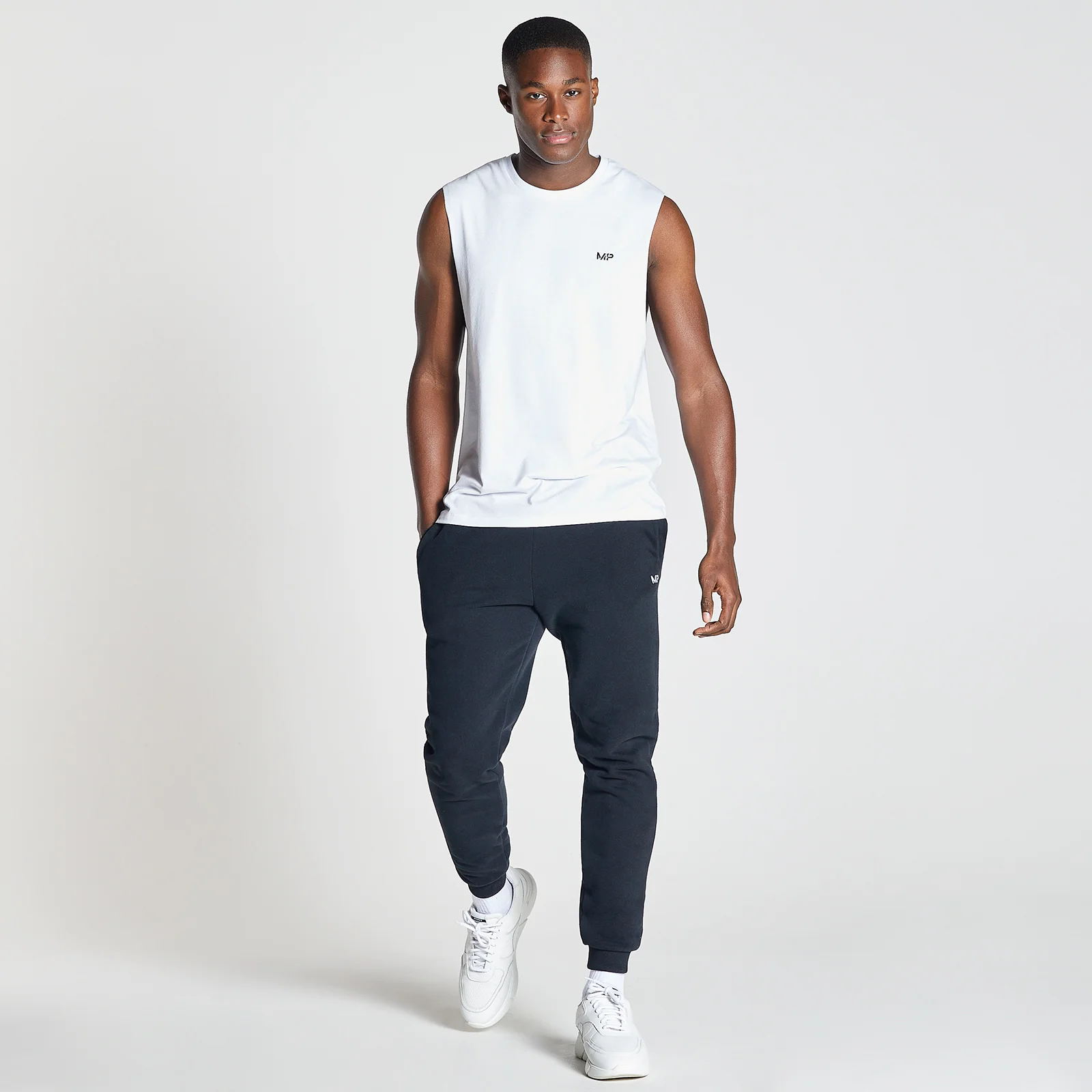MP Men's Essentials Drirelease majica bez rukava s otvorom za ruke - bijela - XXS Fotografija 1