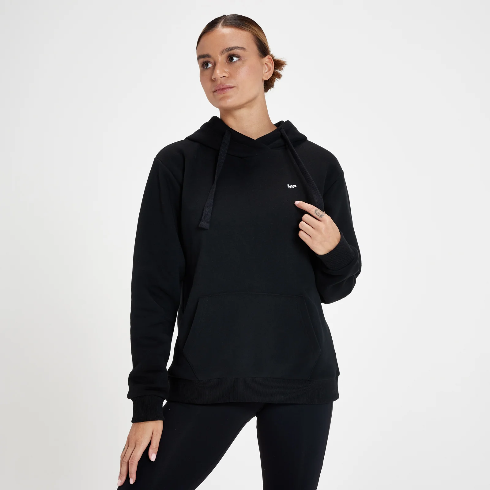 MP Women's Essentials Hoodie with Kangaroo Pocket - Black - XXS Fotografija 1