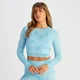 MP ženska skraćena majica bez šavova dugih rukava Shape – Blue Tie Dye