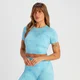 MP ženska skraćena majica bez šavova kratkih rukava Shape – Blue Tie Dye
