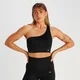 MP Women's Tempo Rib Seamless Asymetric Bra - Black