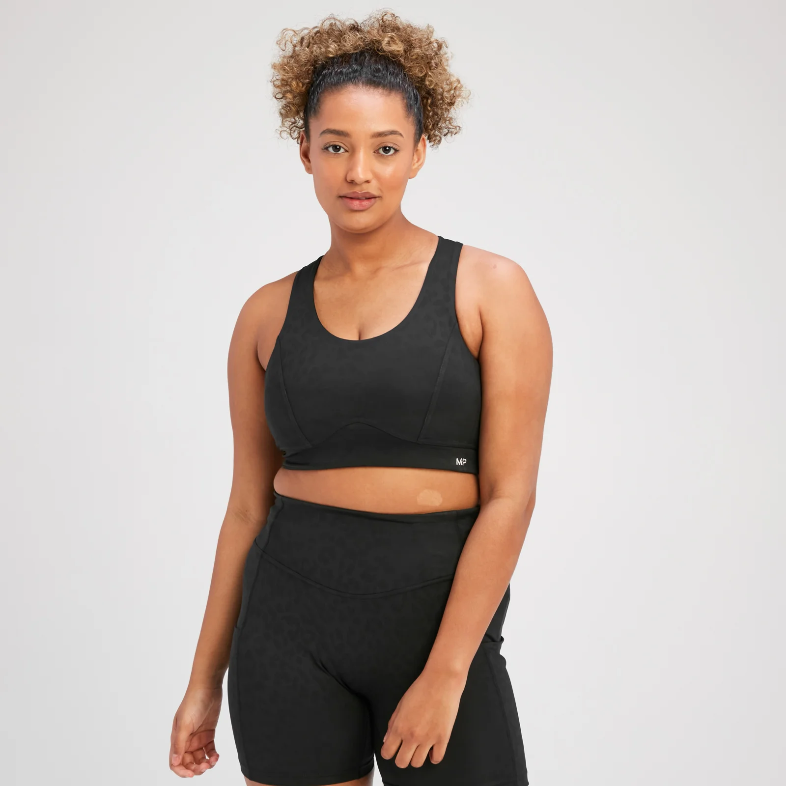 MP ženski sportski grudnjak Tempo Animal – crni - XS Fotografija 1