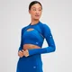 MP ženska skraćena bešavna majica dugih rukava Tempo Ultra – Surf Blue