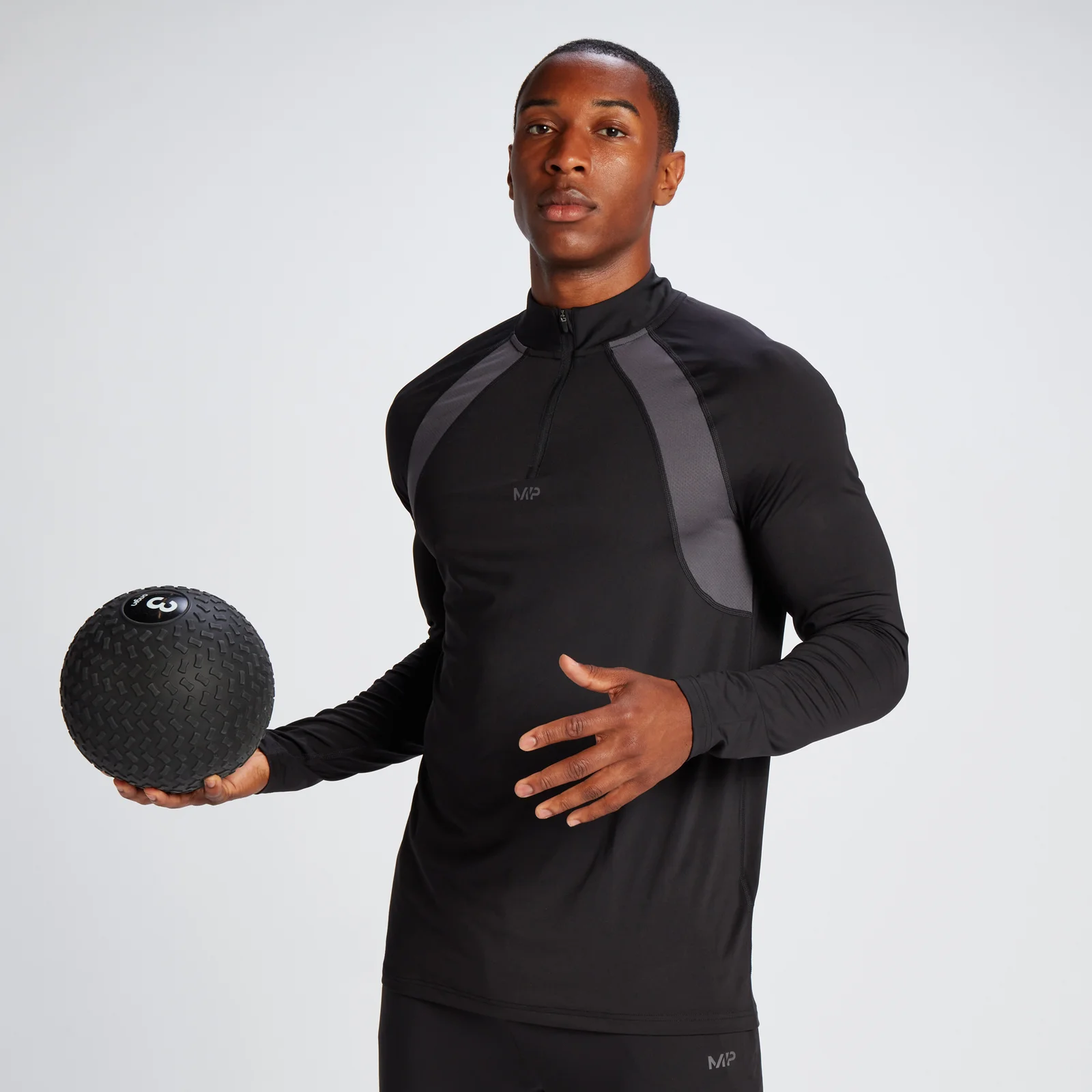 MP muška majica s patentnim zatvaračem 1/4 Tempo – crna - XXS Fotografija 1