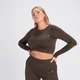 MP ženska majica bez šavova dugih rukava Crop Shape – kava