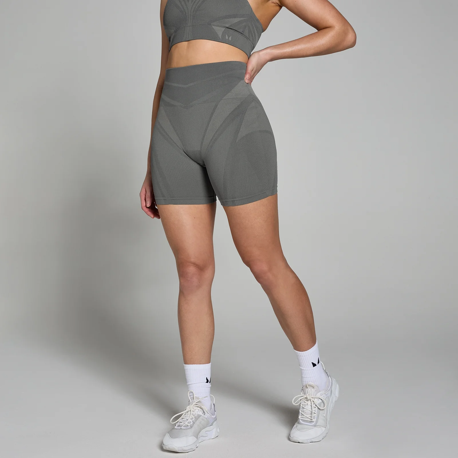 MP ženske bešavne kratke hlače Tempo Ultra Geometric - Carbon - XS Fotografija 1