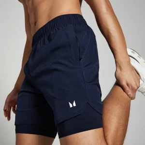 MP Men's 2-in-1 7" Training Shorts - Navy - Size S