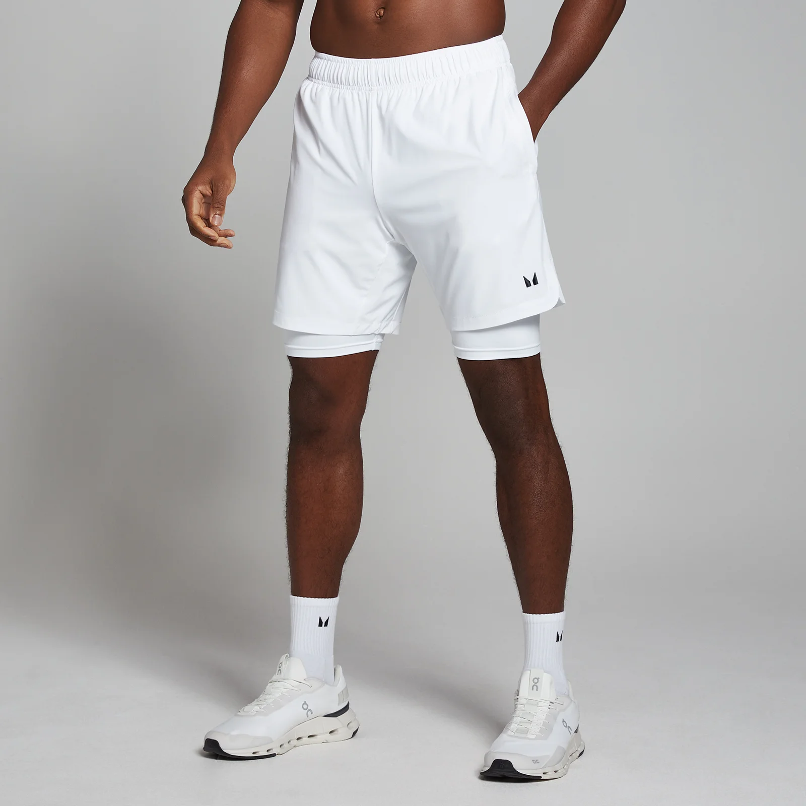 MP Men's 2-in-1 7" Training Shorts - White - M Fotografija 1
